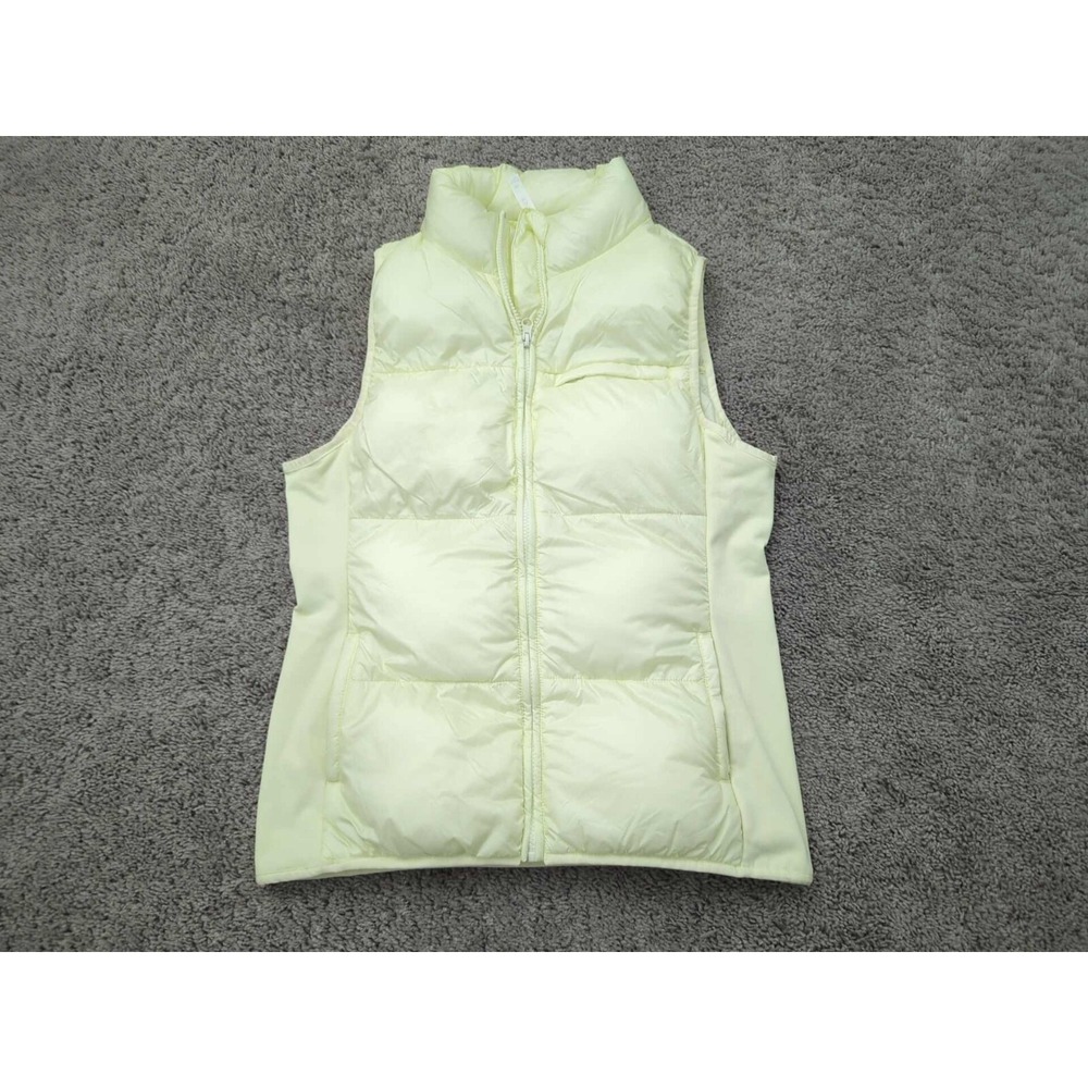 Fabletics Puffer Vest Womens Medium Green Water Resistant Pockets Outdoor